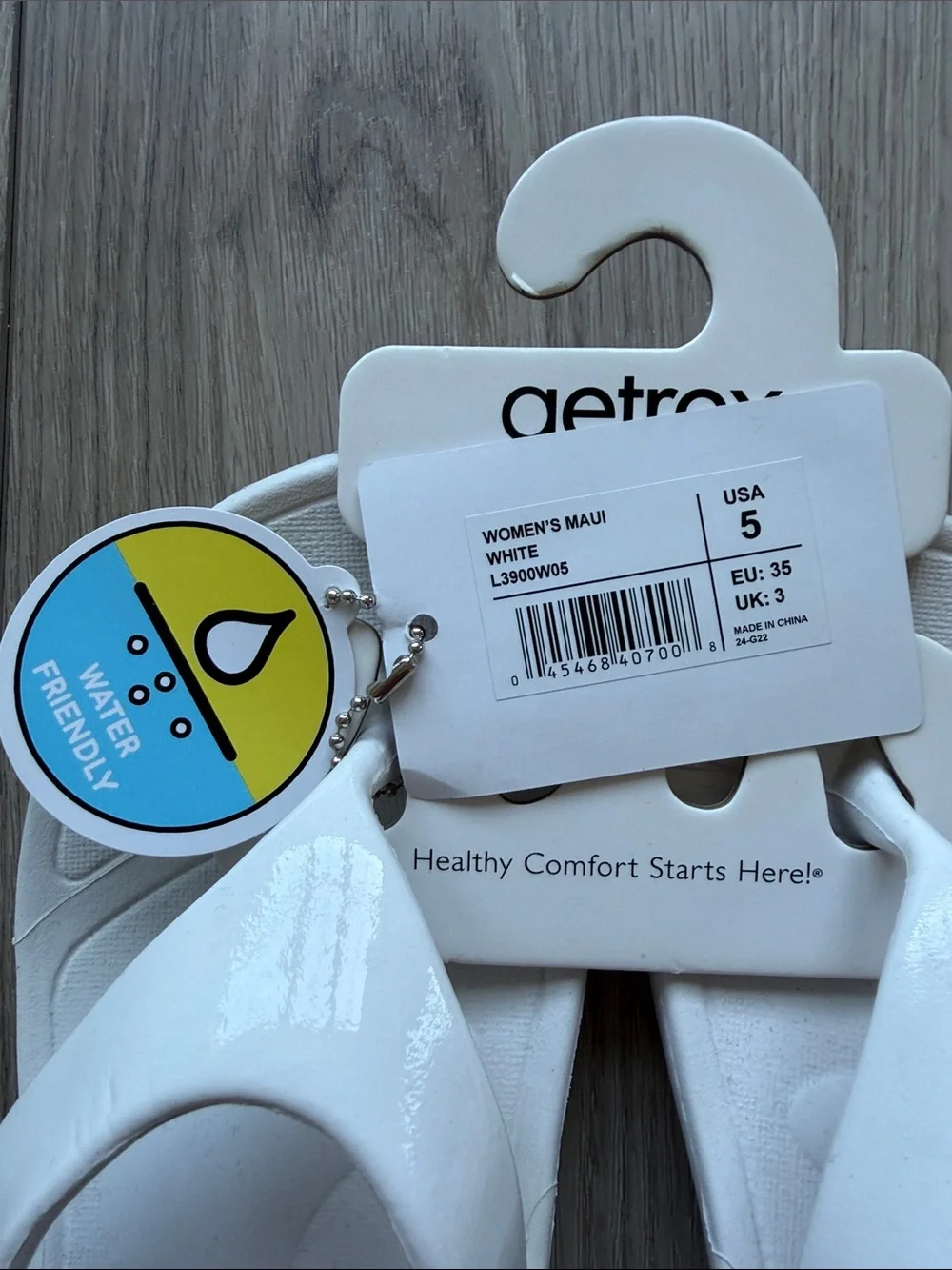Aetrex Maui Orthotic Flips Sandals Women’s 5 NWT White Water Arch Support Beach